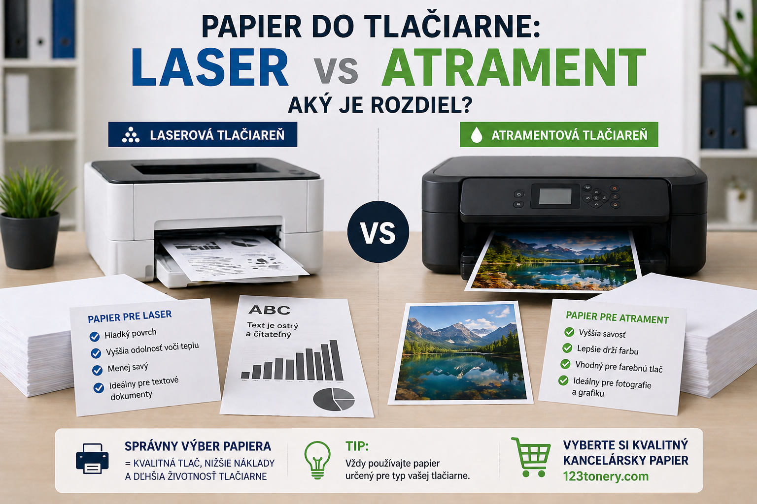 Papier do tlačiarne: laser vs atrament – aký je rozdiel?