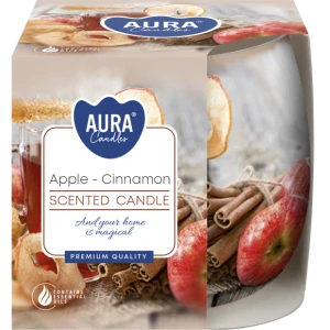 Vonná sviečka Jablko-Škorica v skle 