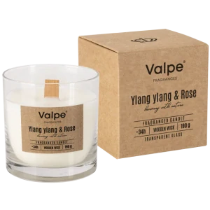 Vonná sviečka s dreveným knôtom YLANG YLANG & RUŽA