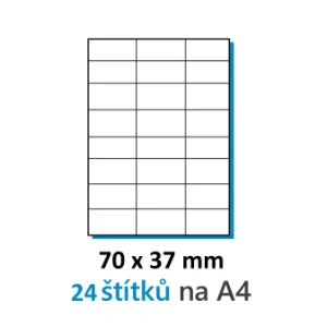 Etiketa 70x37mm/100ks, A4 biela, Labels 1/24